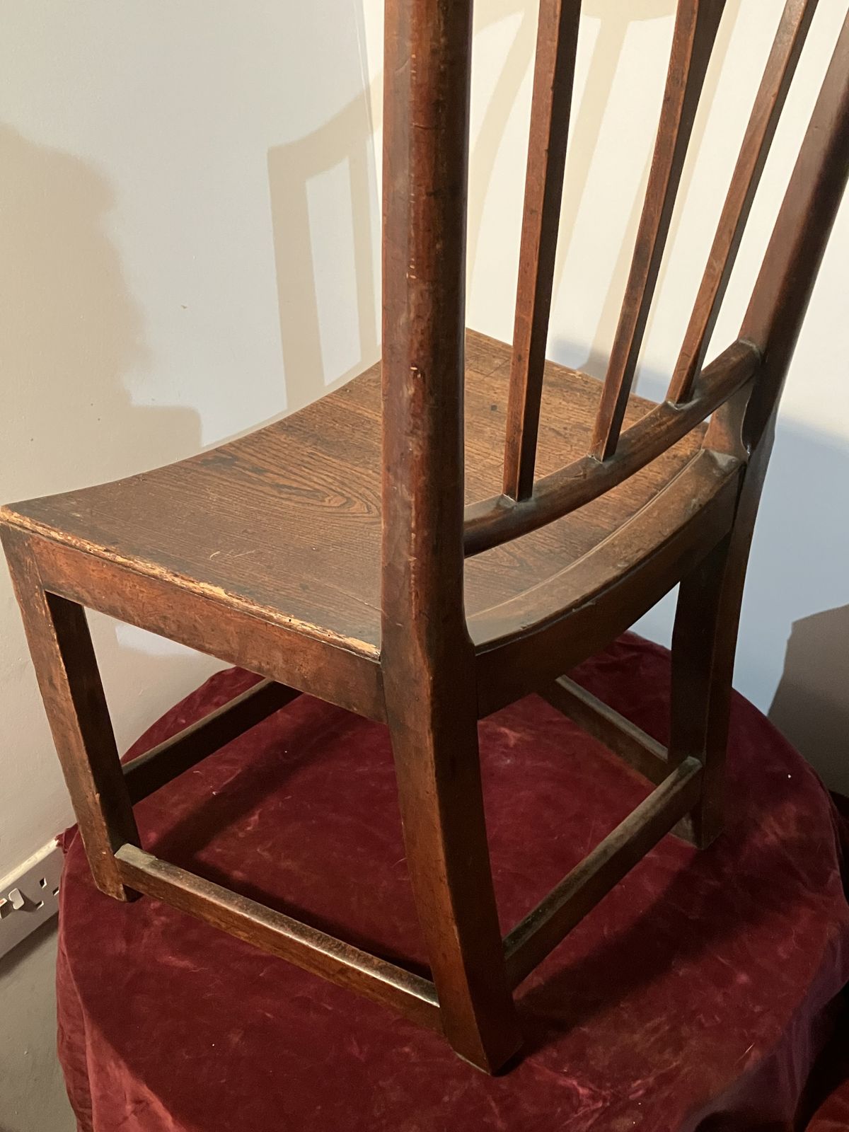 photo buy Early 18th Century,Elm Scooped Concave Seat English  Dining Chair