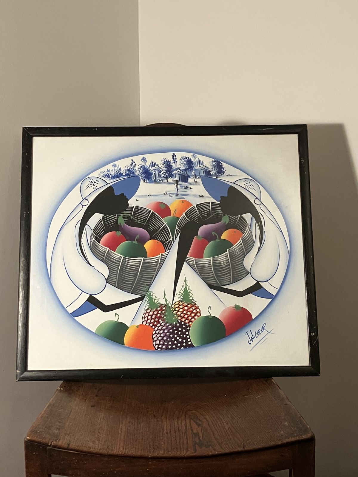 Art Deco Haitian Original Art Work By Emanuel Jolicoeur