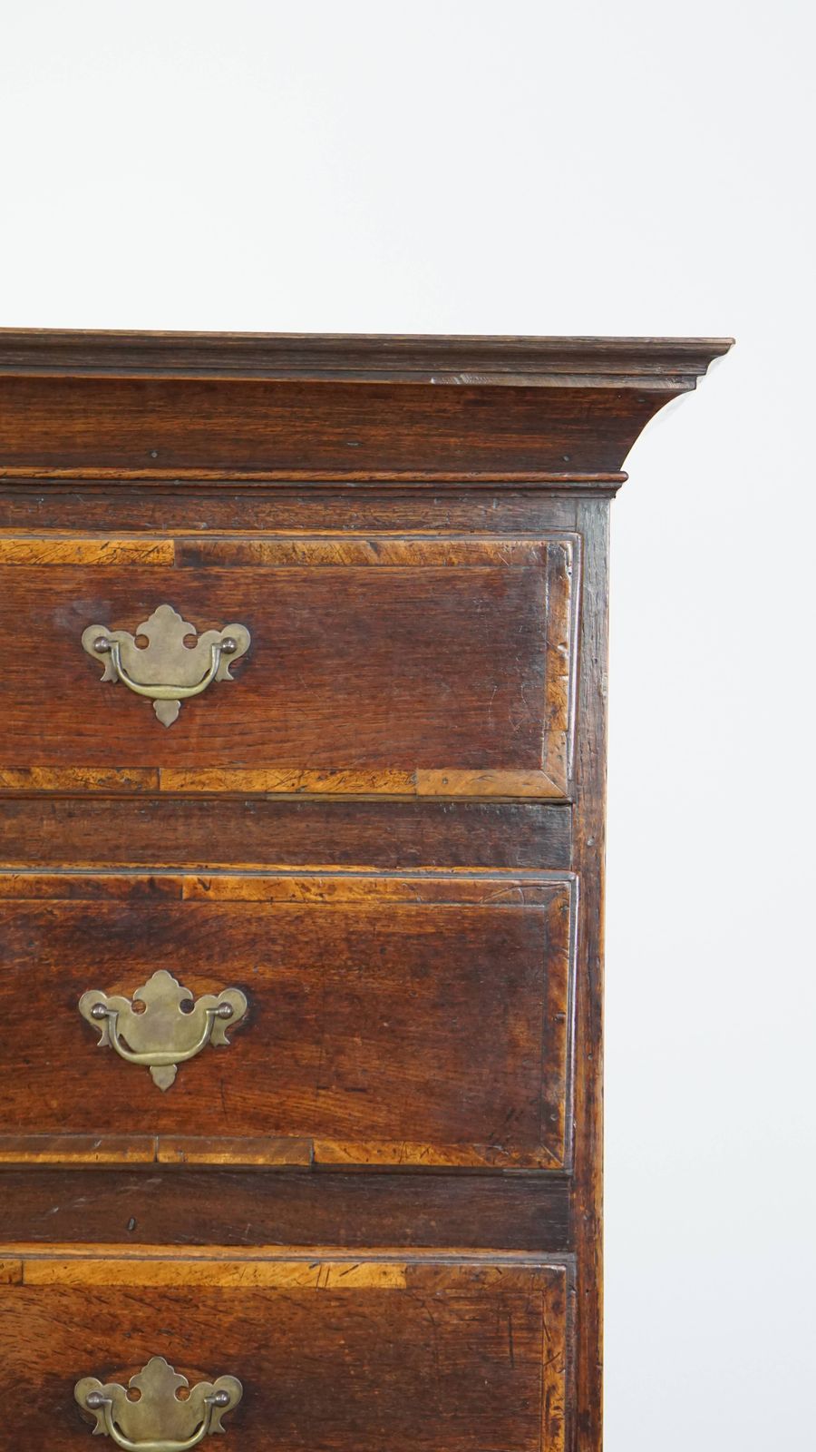 photo for sale Beautiful, Charming Early 18th Century English Oak Cabinet/ Chest On Stand/ Highboy