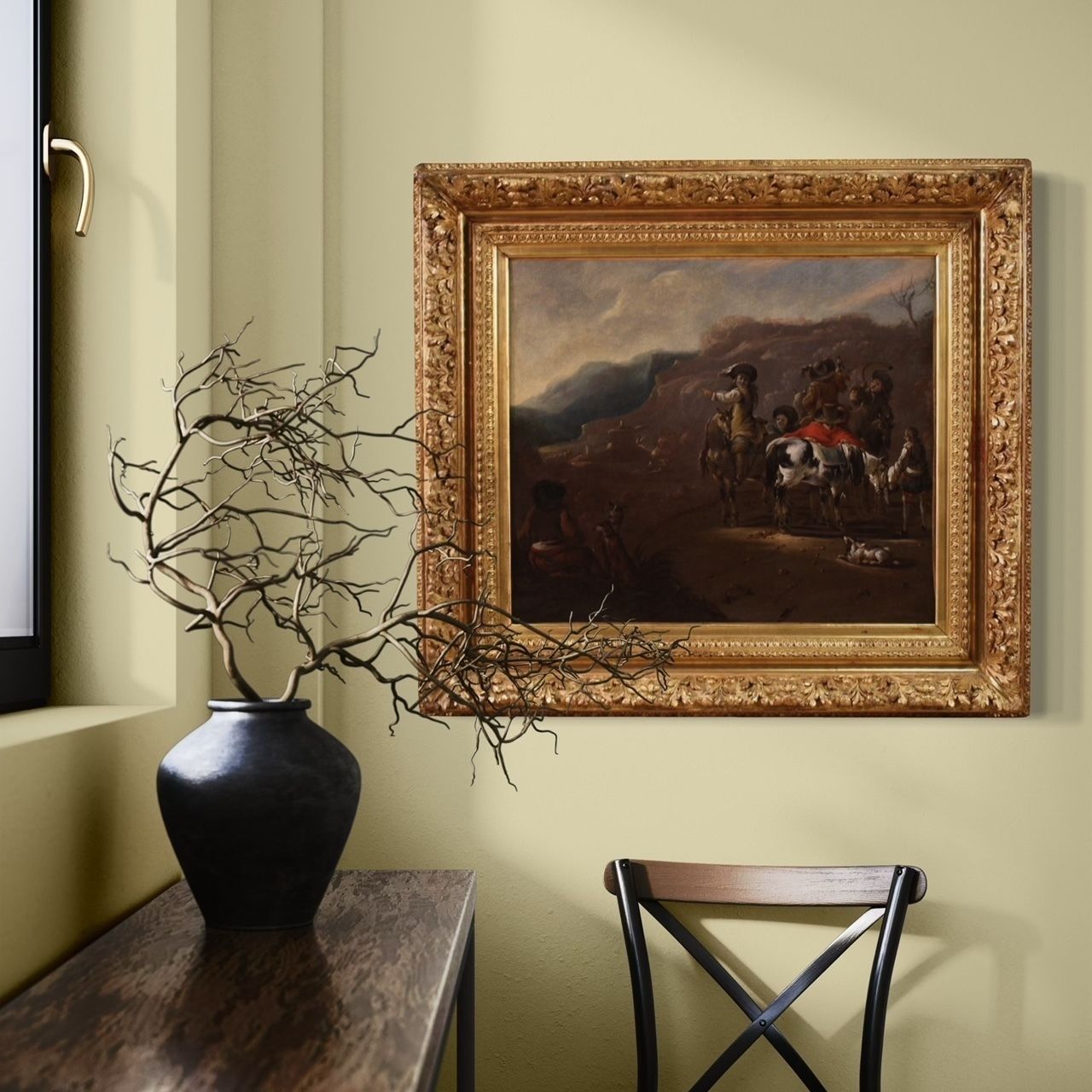 Flemish Painting From The 17th Century, Hunting Scene photo Art