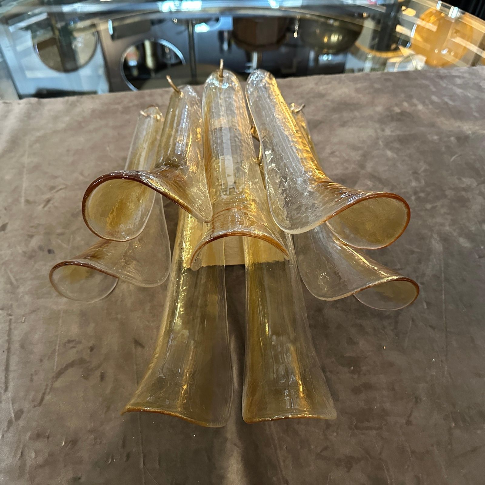 photo for sale Four 1970s Mid Century Modern Murano Glass Petal Wall Sconces By La Murrina