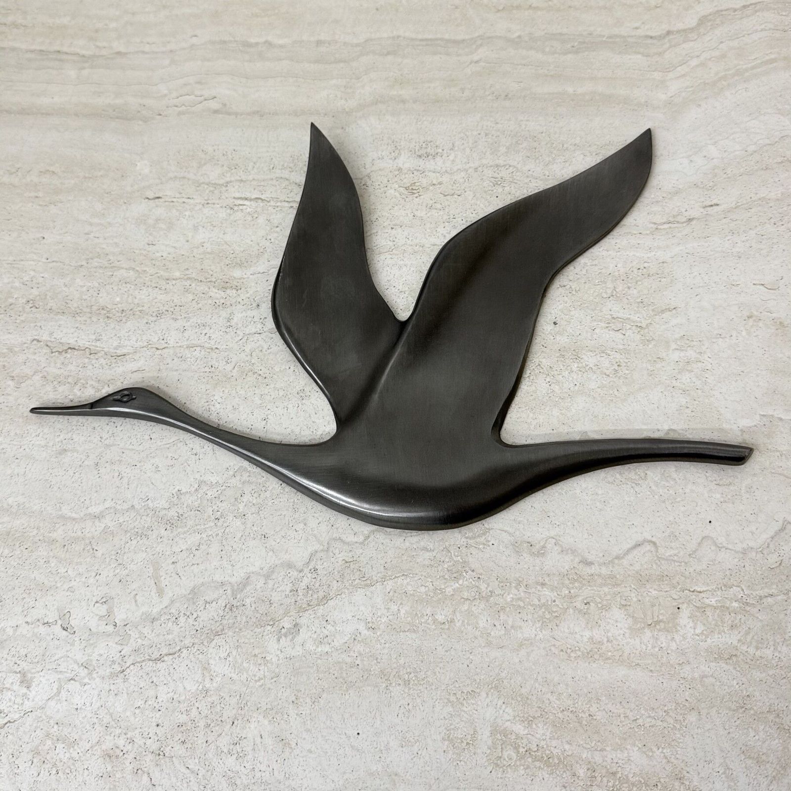 Mid Century Design Tinnen Wandvogel, Jaren 1970