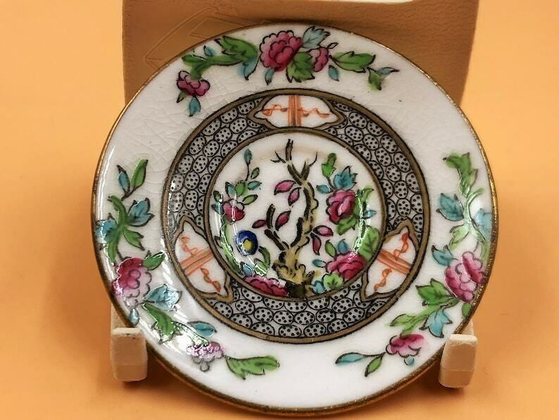 Antique Coalport China Indian Tree Miniature Cabinet Tea Cup And Saucer. Duo.   Free Uk Post. photo furniture