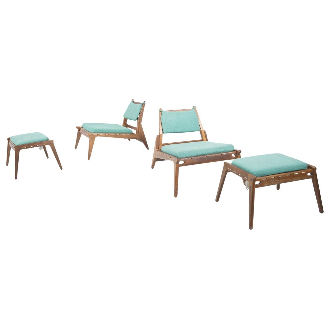 Set Of Hunting Chairs By Heinz Heger And Annaberg Buchholz, Former Gdr, 1960s
