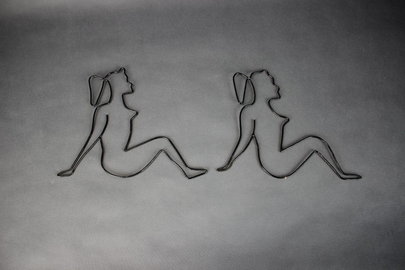 Set Of 2 Woman Wall Decoration, 1950s photo Art