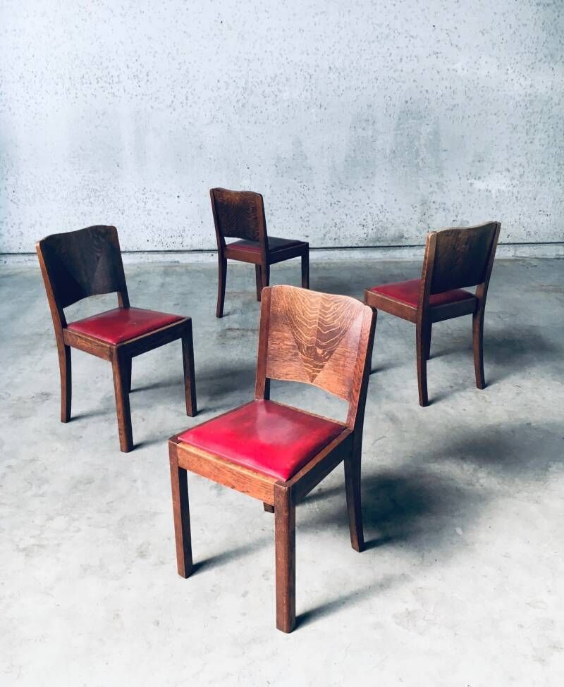 Art Deco Design Eetkamerstoelen, België Jaren 1920