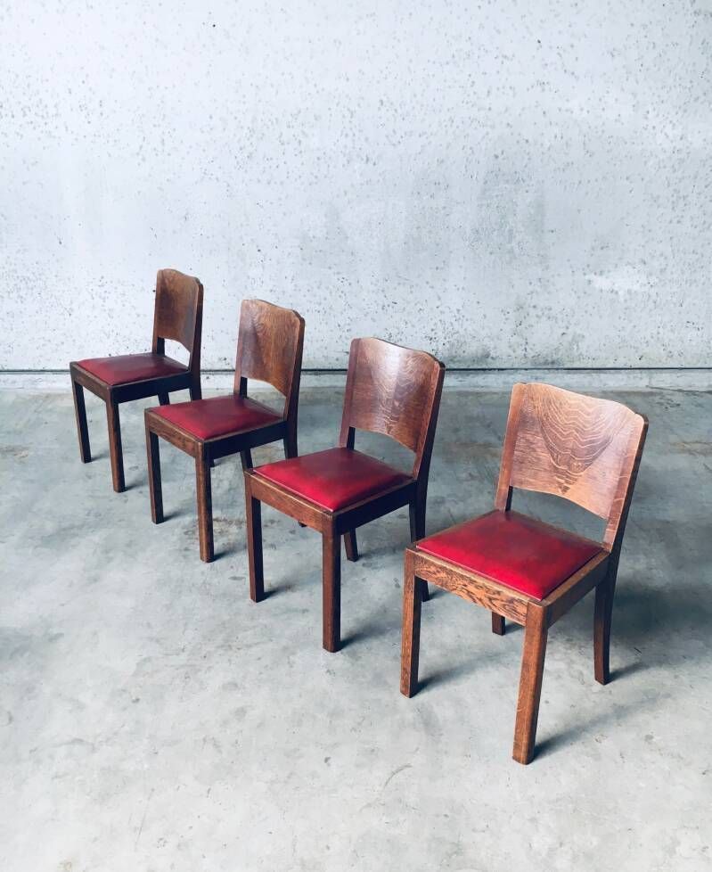 Art Deco Design Eetkamerstoelen, België Jaren 1920 photo buy