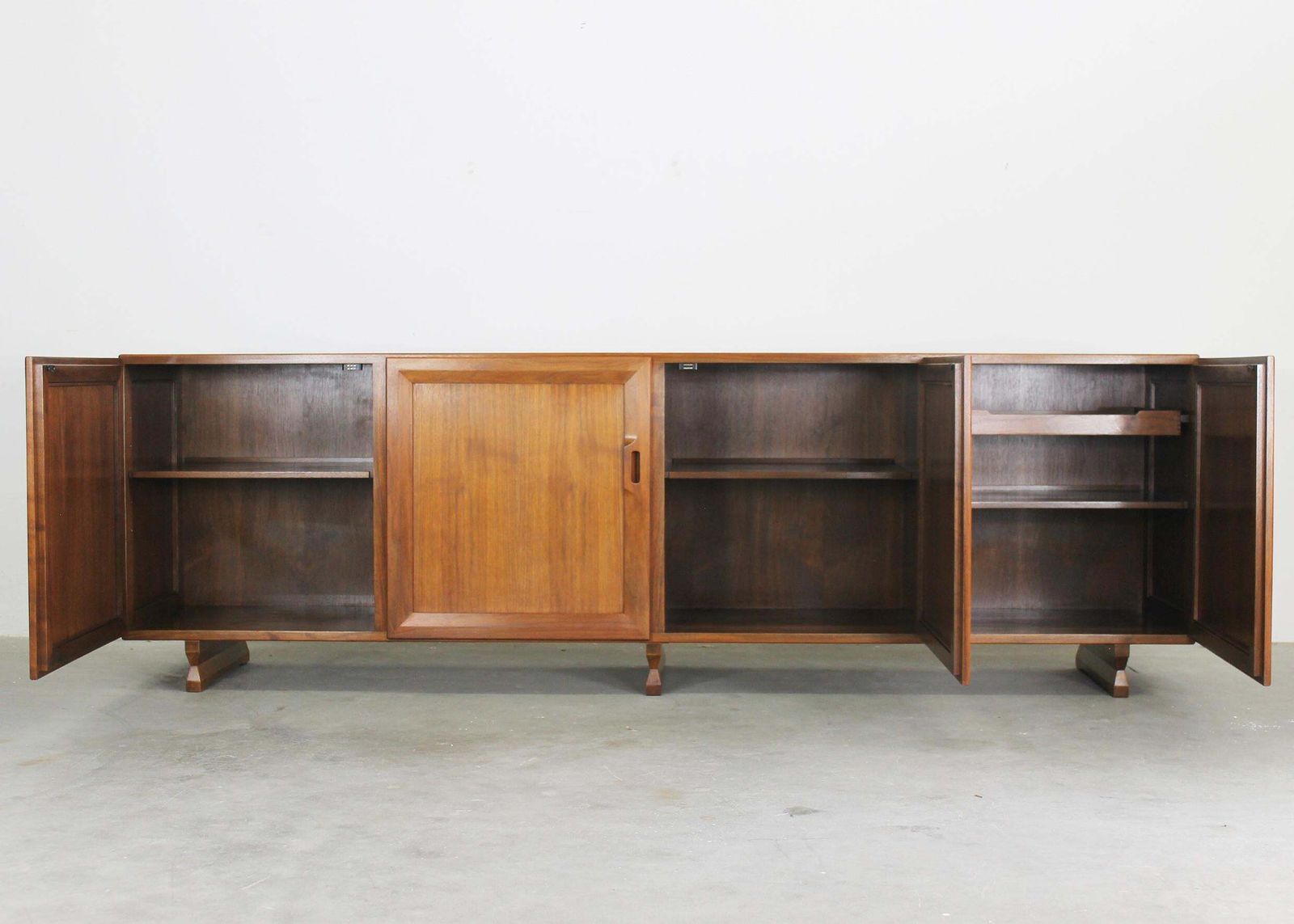 Franco Albini Mb15 Large Sideboard With Four Doors Panels In Wood By Poggi 1950s photo 8545.0