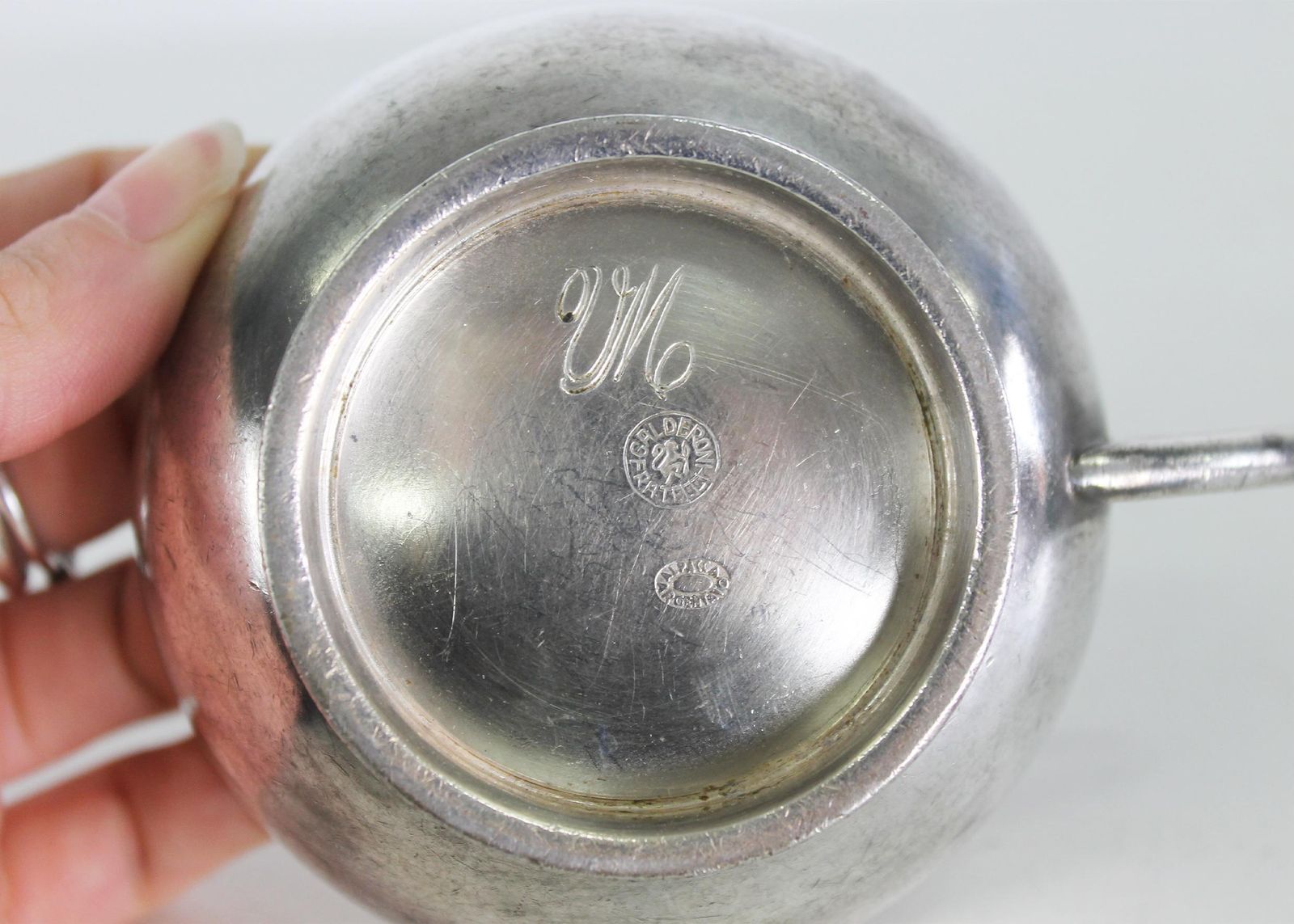 photo for sale Gio Ponti Set Of Six Cups In Silver Alpacca For Fratelli Calderoni 1950