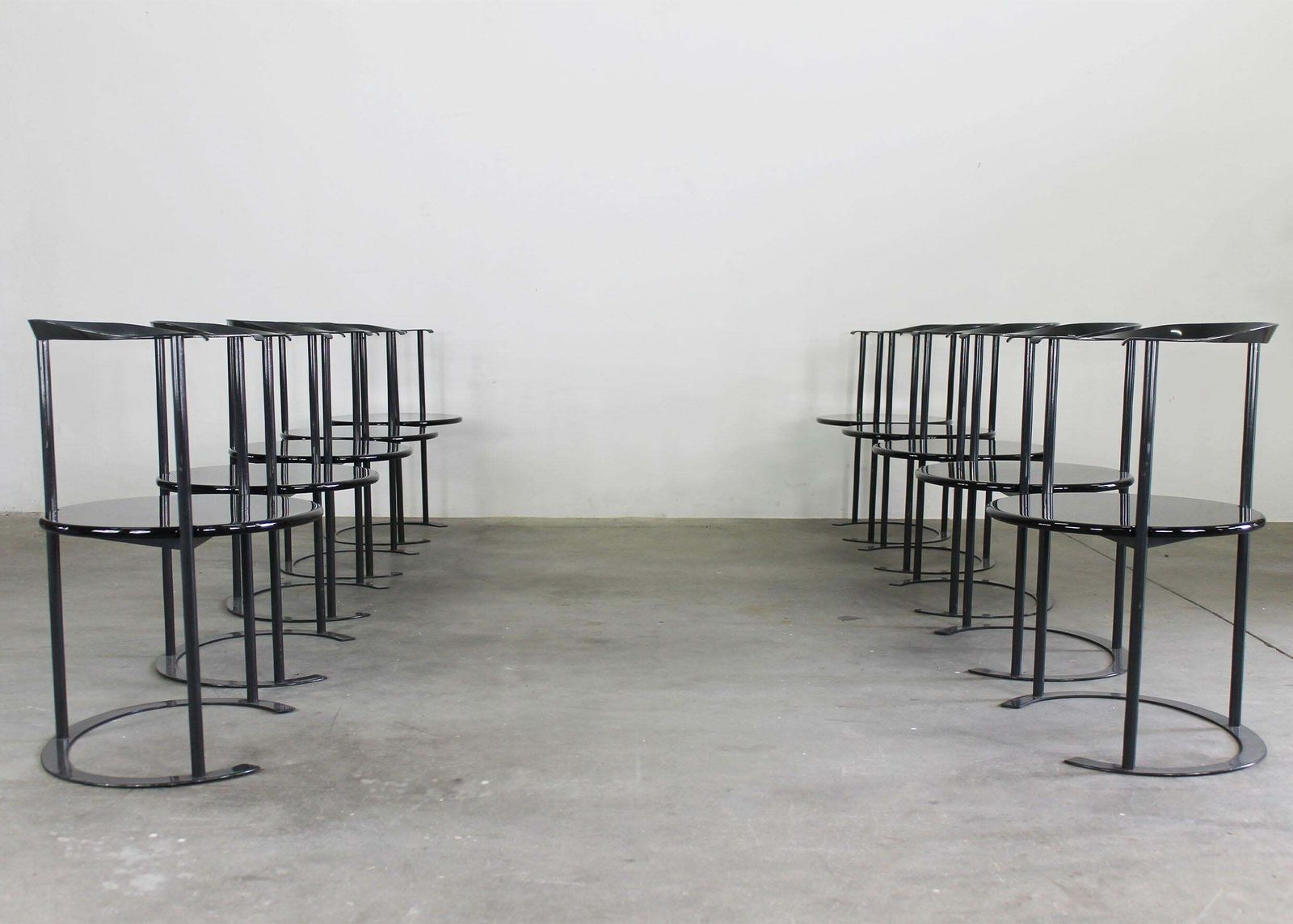 Luigi Caccia Dominioni Set Of Ten Catilina Chairs With Leather Cushions Azucena photo vinterior