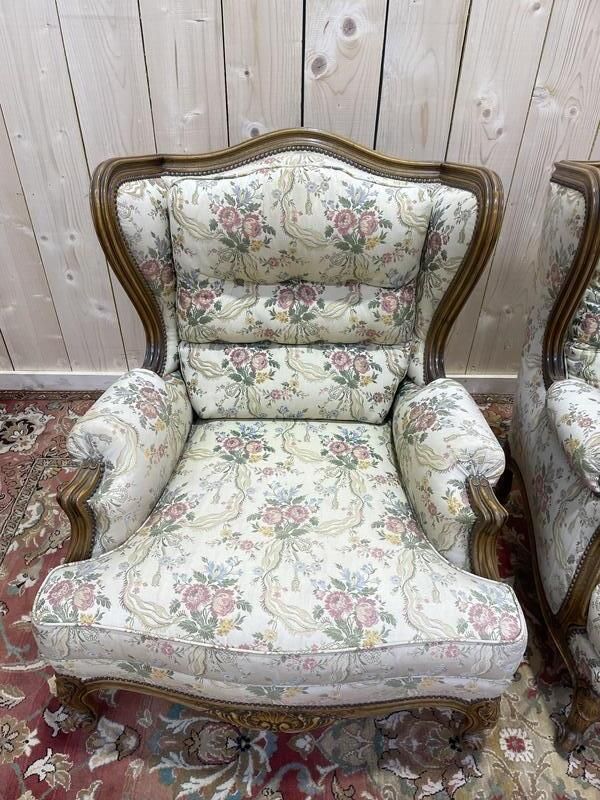Paire De Fauteuils Bergères De Style Louis Xva Oreilles photo vinterior