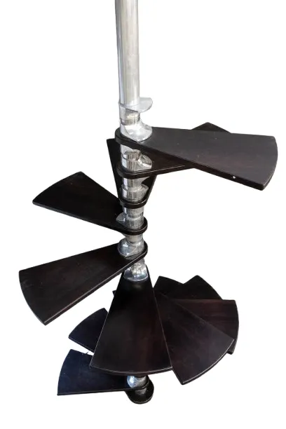 Roger Tallon. Aluminum And Mahogany Spiral Staircase. Circa 1970. photo 9700.0