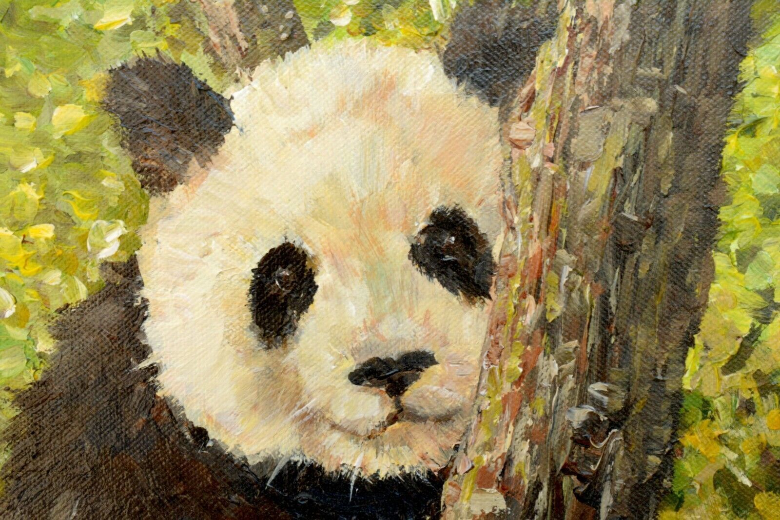 Baby Panda Portrait Framed Signed Painting Original Acrylic Wildlife Andi Lucas photo buy