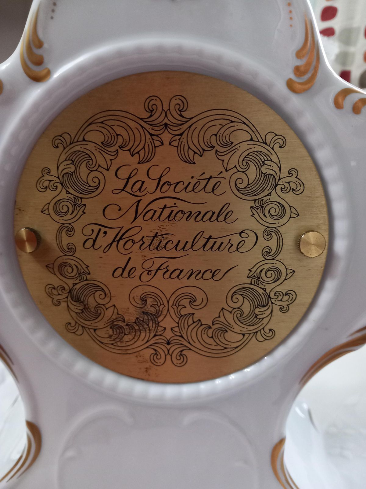 1982 Porcelain Clock With Franz Hermle German Movement Chimes Hour & Half Hour photo buy