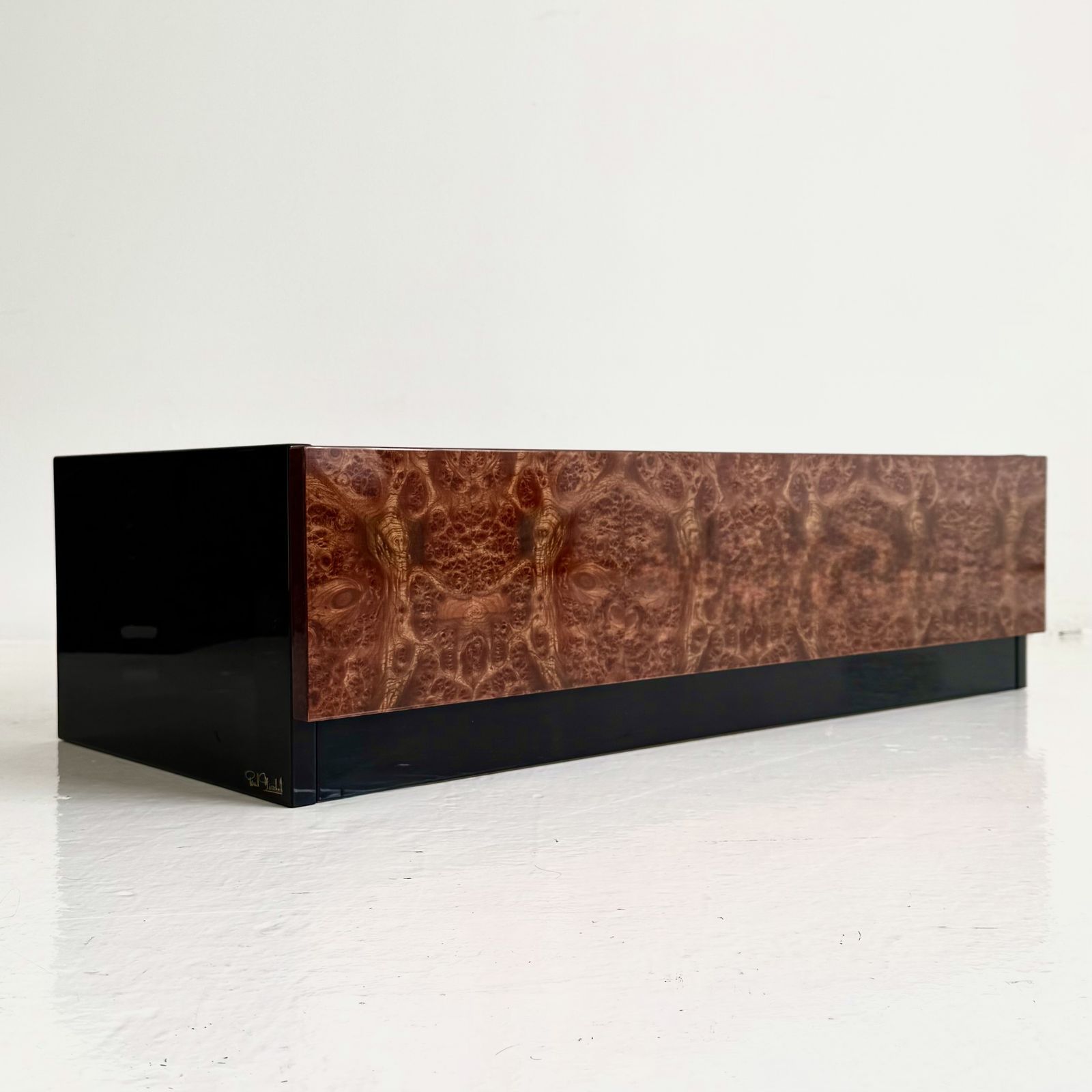 French High Gloss And Burr Paul Michel Planter For Roche Bobois