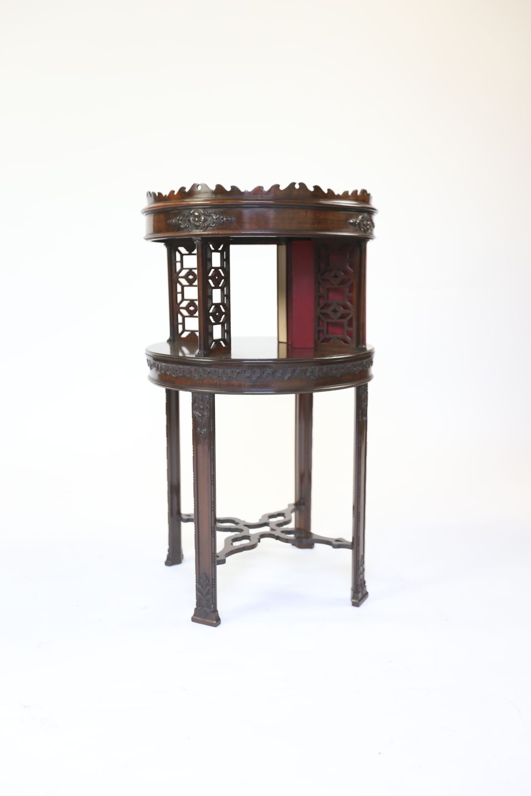 Edwardian Mahogany Table With Carved & Fretwork Detail Circa 1900 photo vintage