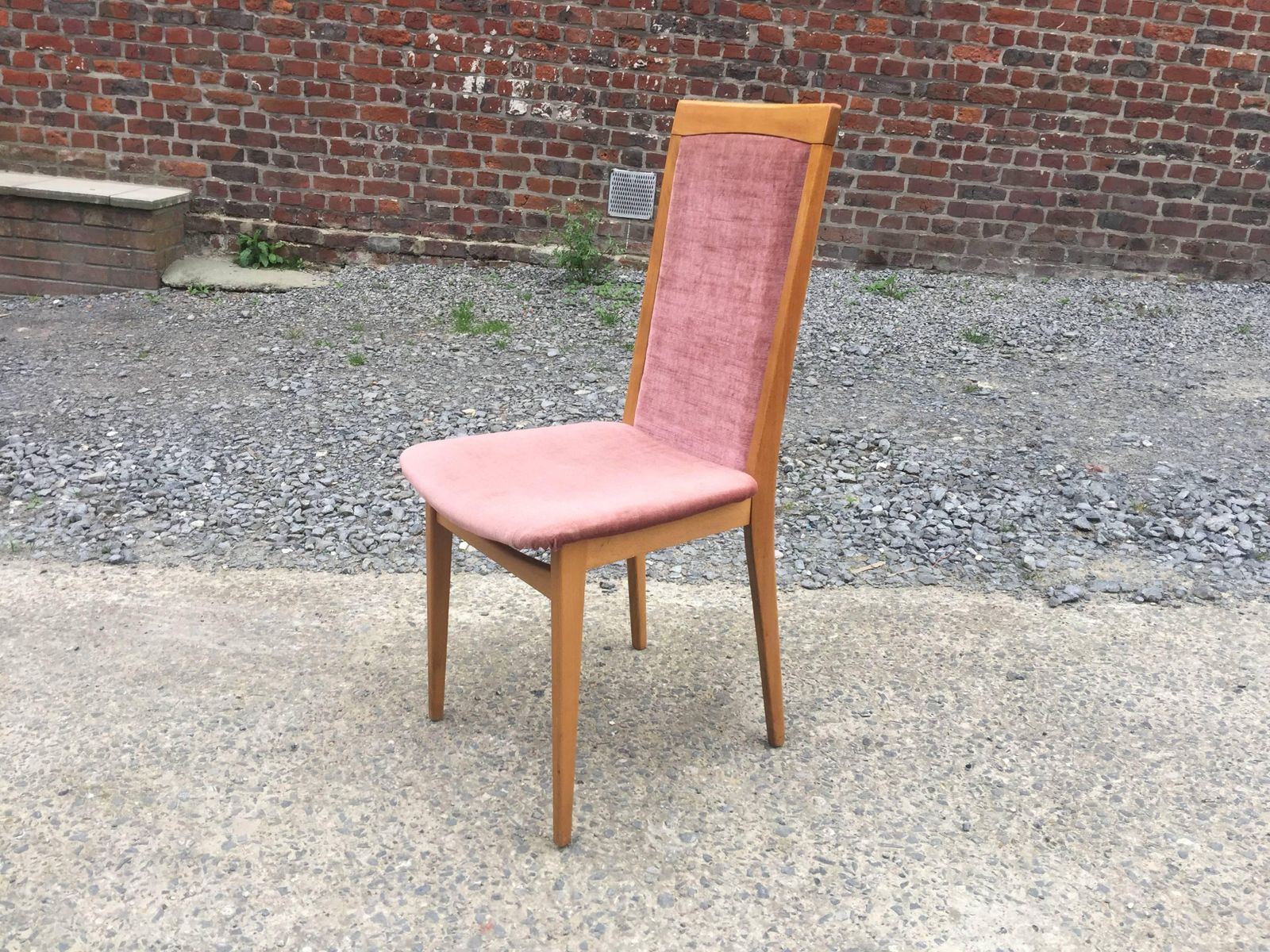 Set Of Four 1960s Chairs In Beech And Velvet photo Furniture