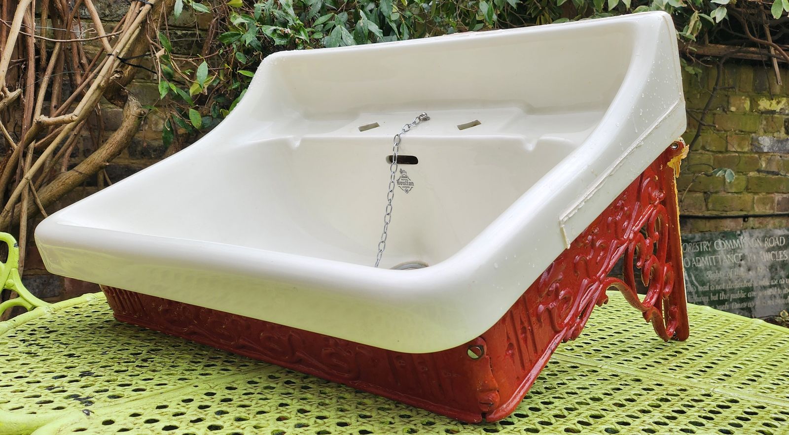 Royal Doulton Vintage 1920's Sink With Wrought Iron Surround
