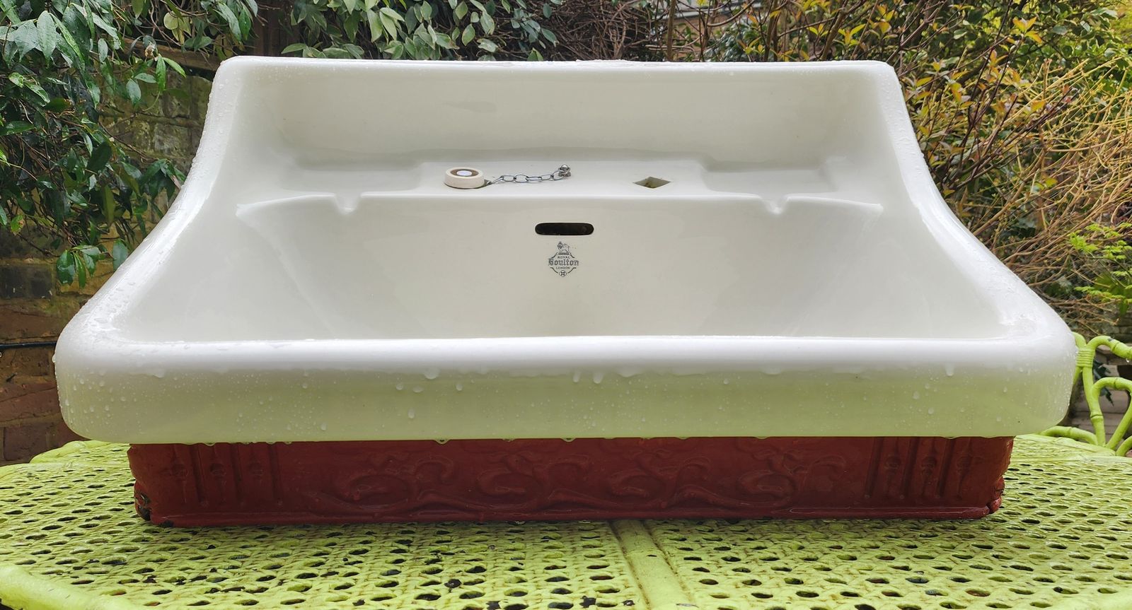 Royal Doulton Vintage 1920's Sink With Wrought Iron Surround photo for sale