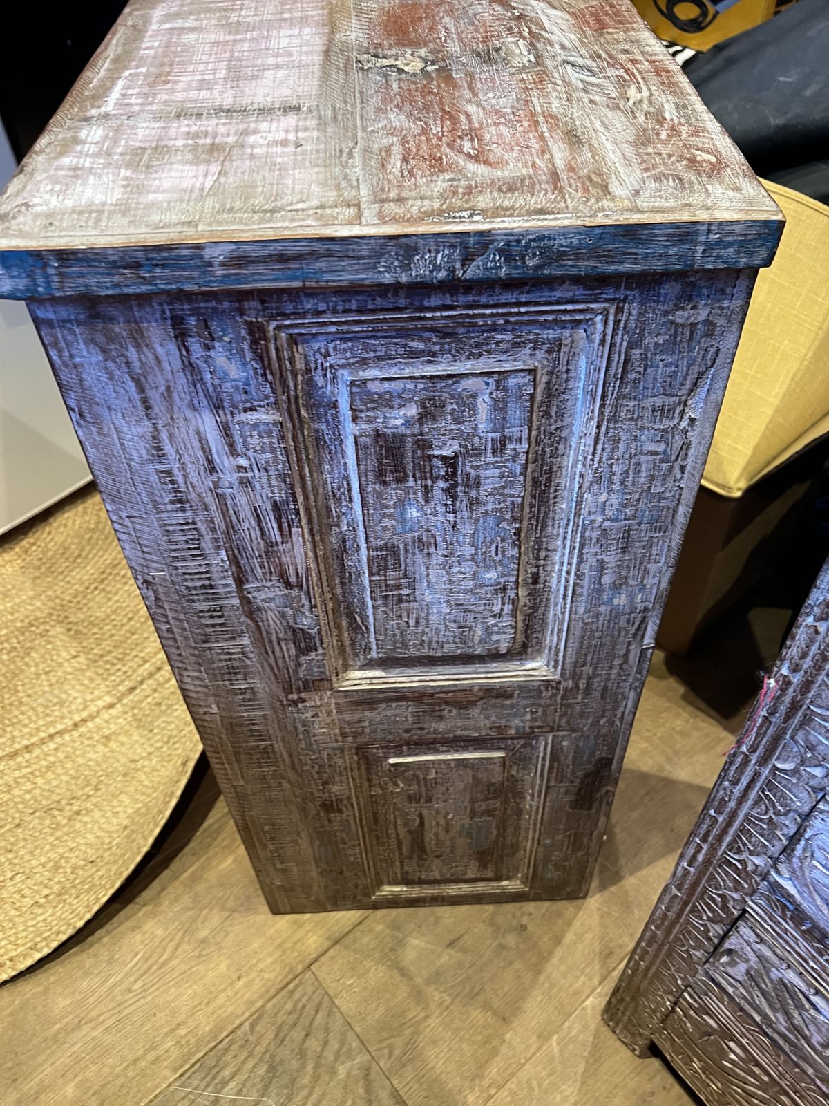 Pair Of Reclaimed Teak Carved Bedside Tables photo Furniture