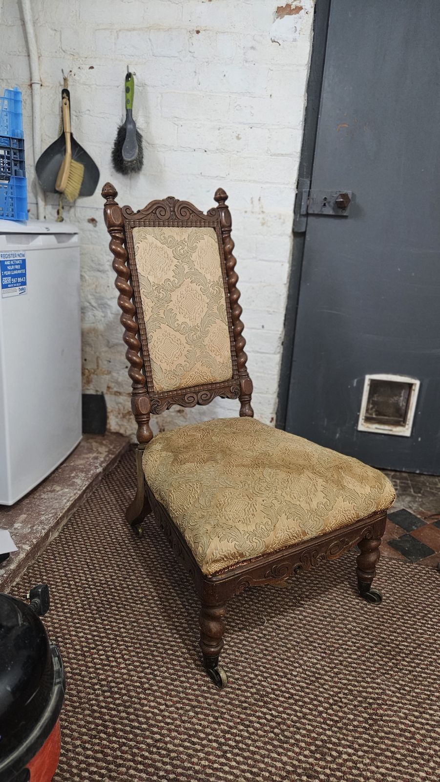 Prie Dieu Chair With Barley Twists   Refurbishment Project