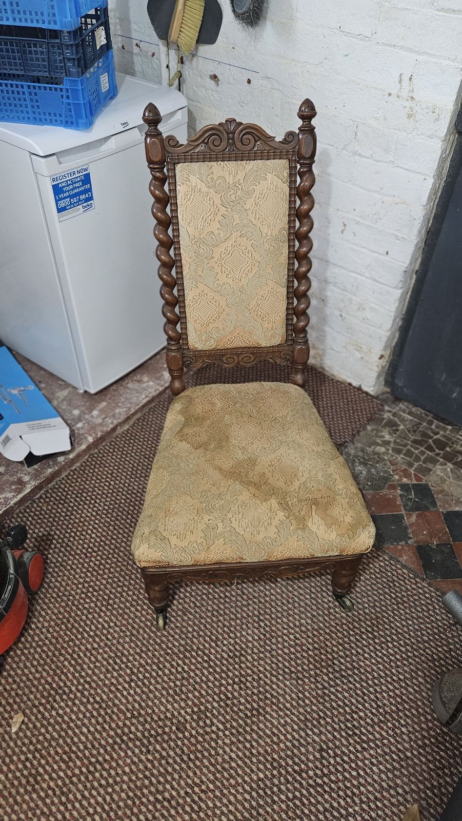 Prie Dieu Chair With Barley Twists   Refurbishment Project photo furniture
