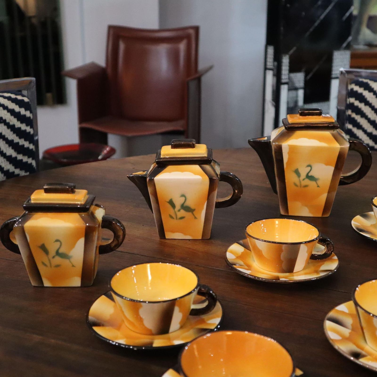 Home Decor Art Deco Coffee Service Set Ceramic By Carraresi Lucchesi, Italy, 1930s photo