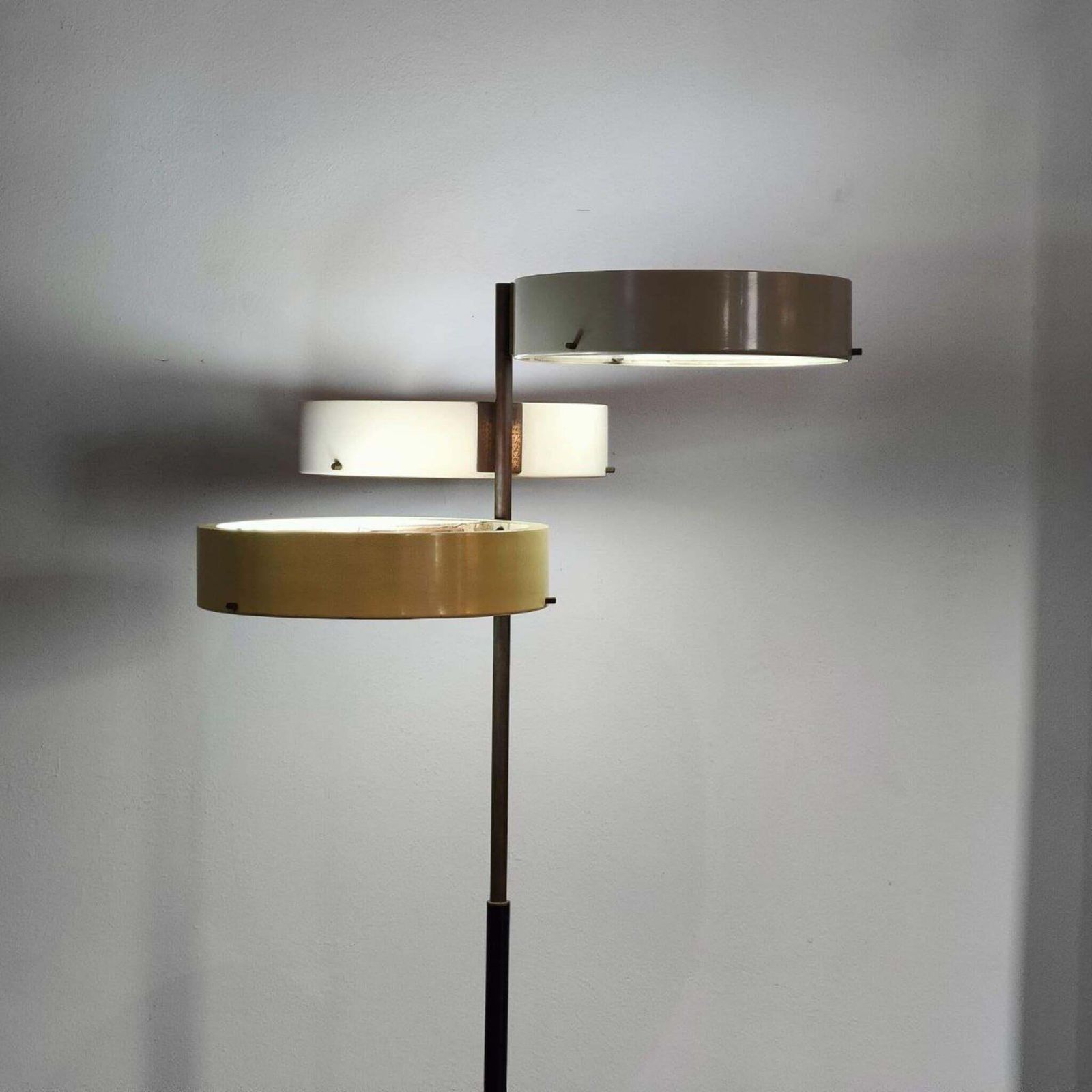 Lighting Mid Century Modern Brass Floor Lamp By Bruno Gatta For Stilnovo, Italy, 1950s photo