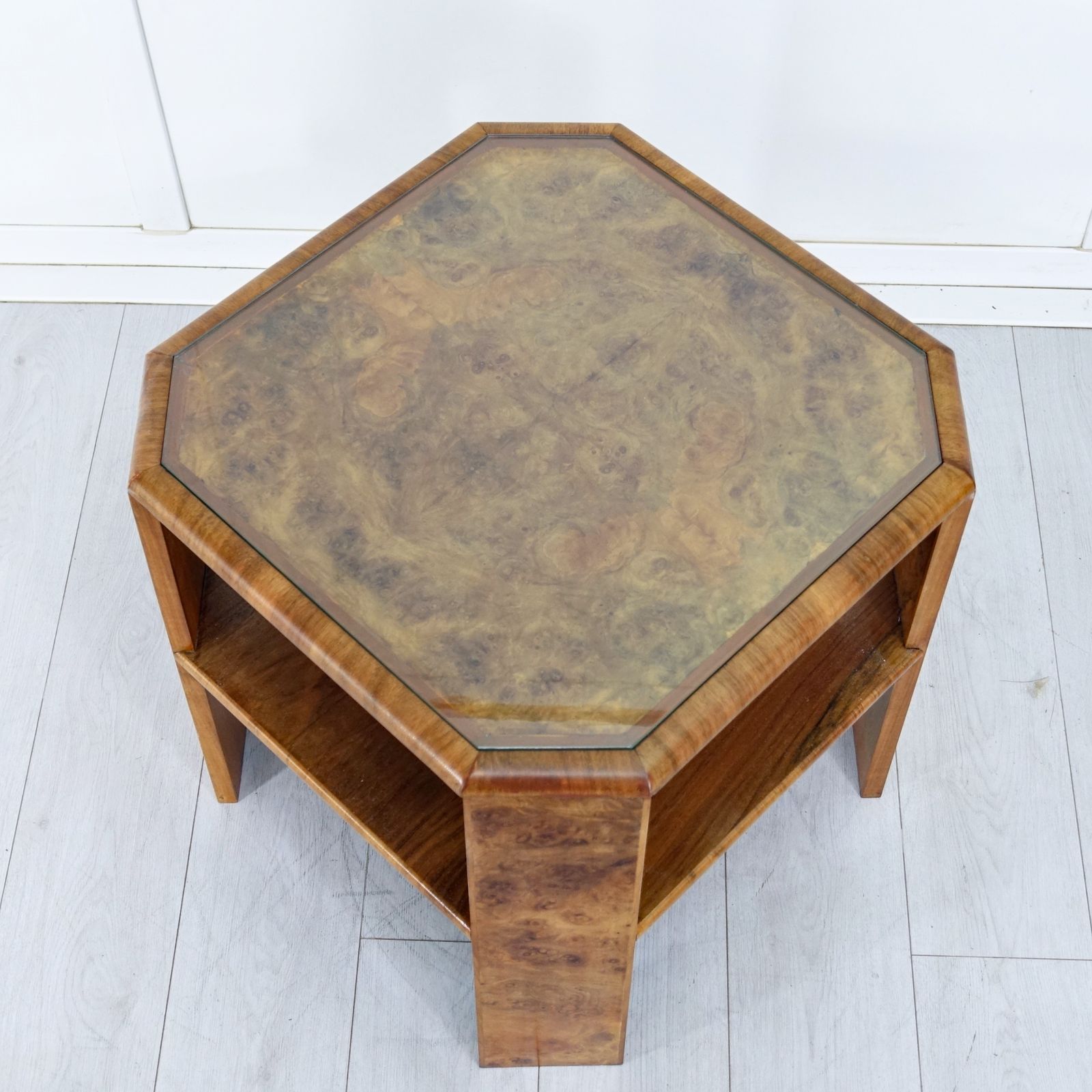 Art Deco Figured Walnut Two Tier Coffee/Centre Table photo buy