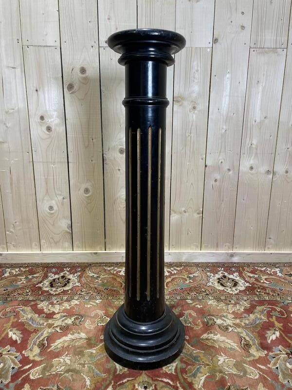 Colonne   Sellette Bois Noirci Napoléon III