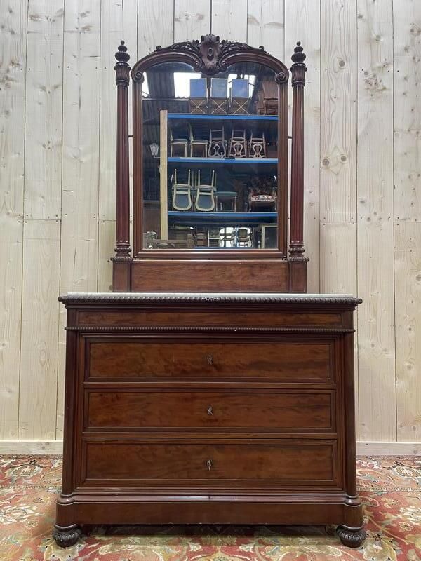 Commode De Toilette En Acajou époque Napoléon III