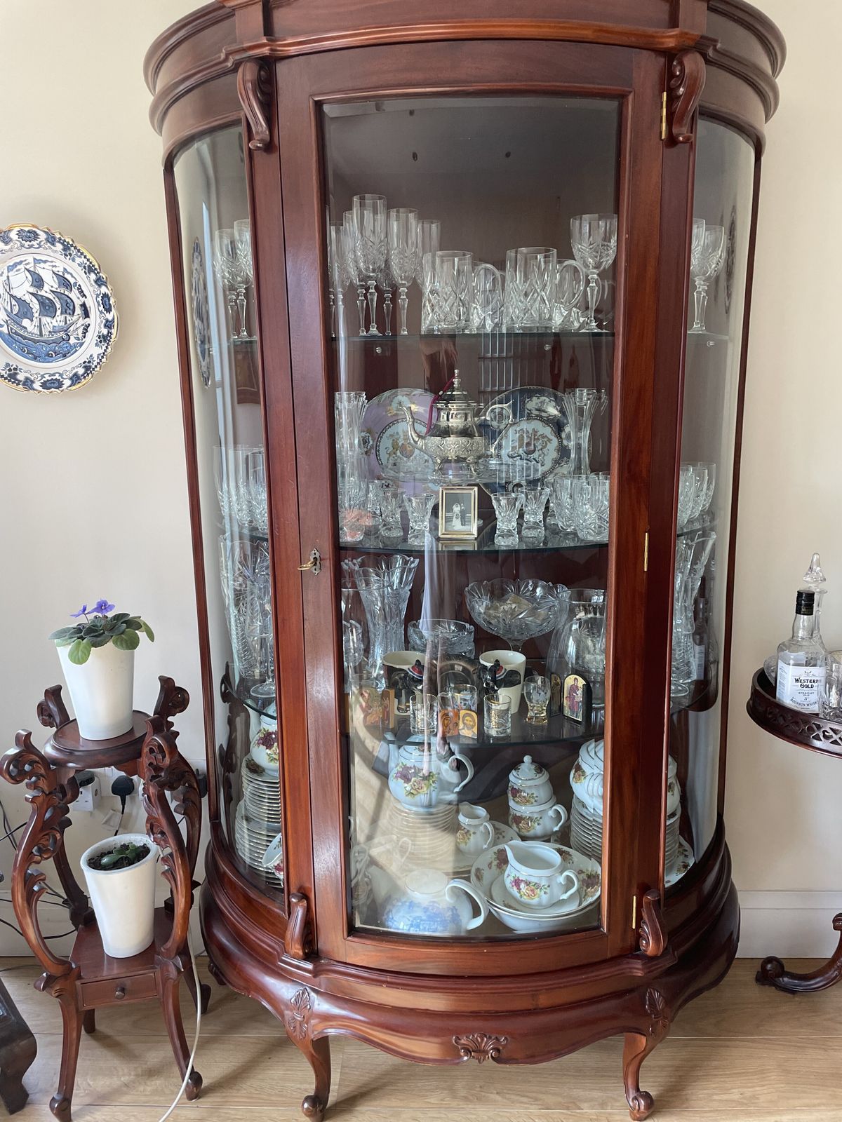 Half Moon Crystal Glass Cabinet – Large photo Furniture