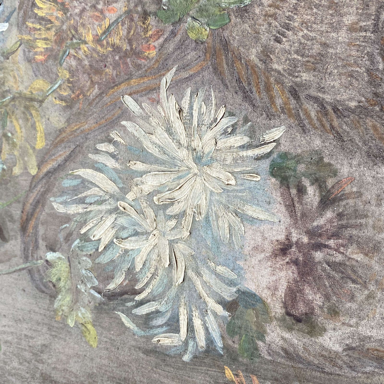 Antique Painting   Flowers, Early 20th Century photo furniture