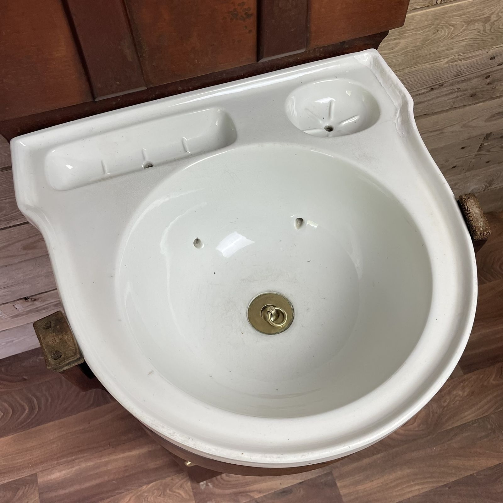 Antique Victorian Bow Fronted Mahogany Drop Flap Lid Ships Wash Stand Vanity Unit Basin photo Furniture