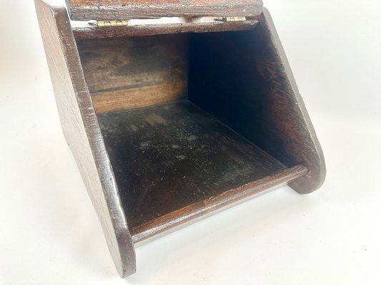 Home Fixtures Antique Victorian Oak And Brass Coal Scuttle, 19th Century photo
