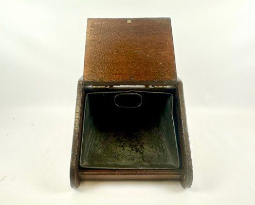 photo vinterior Antique Victorian Oak And Brass Coal Scuttle, 19th Century