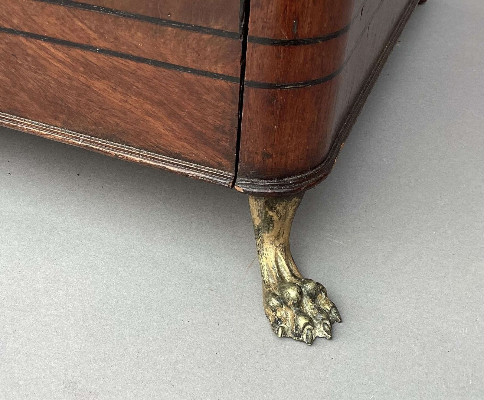 photo for sale Splendid Regency Mahogany Ebony Inlaid Pedestal Cabinet