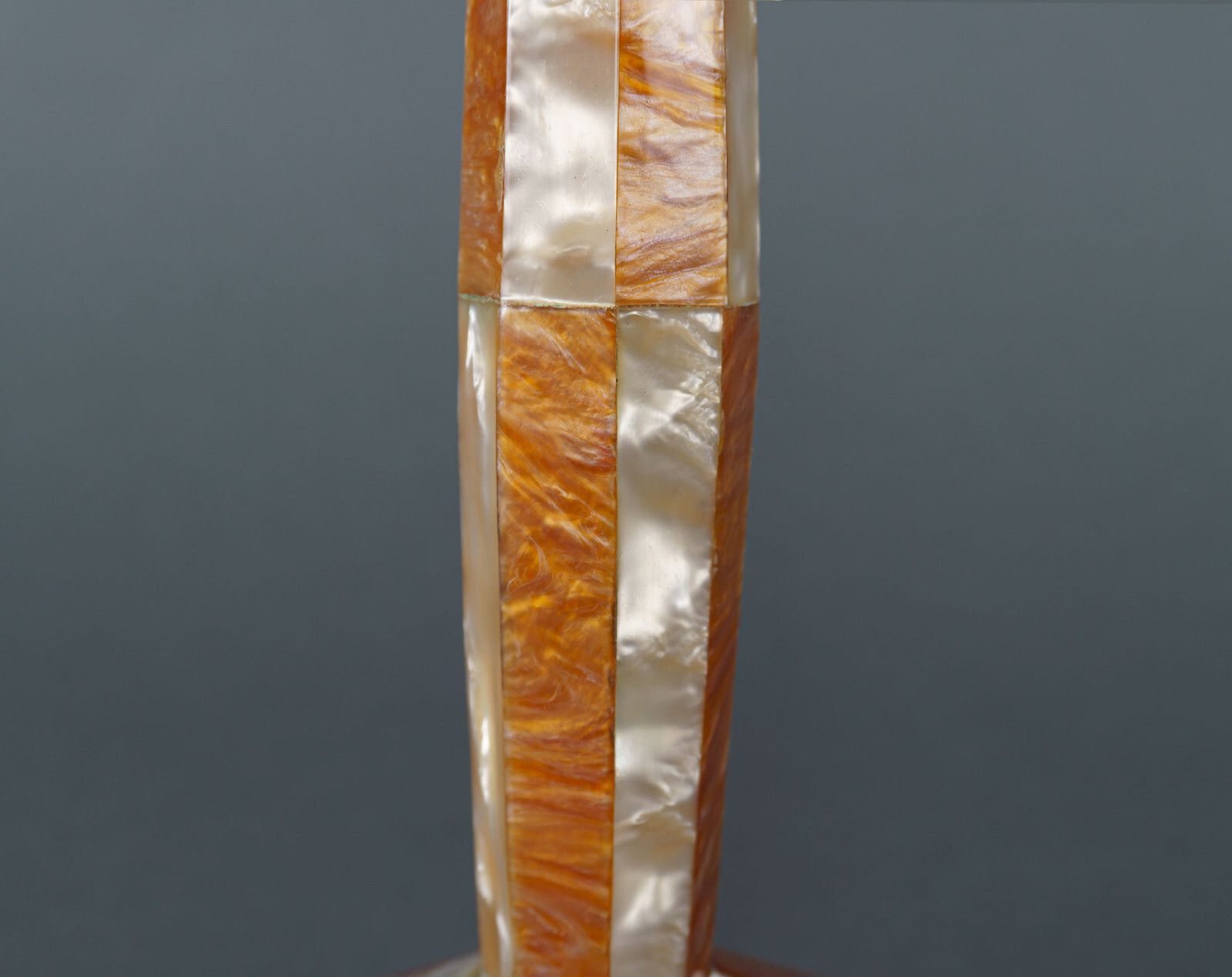 Original 1920s Art Deco Celluloid Mother Of Pearl & Tortoiseshell Geometric Table Lamp photo Lighting