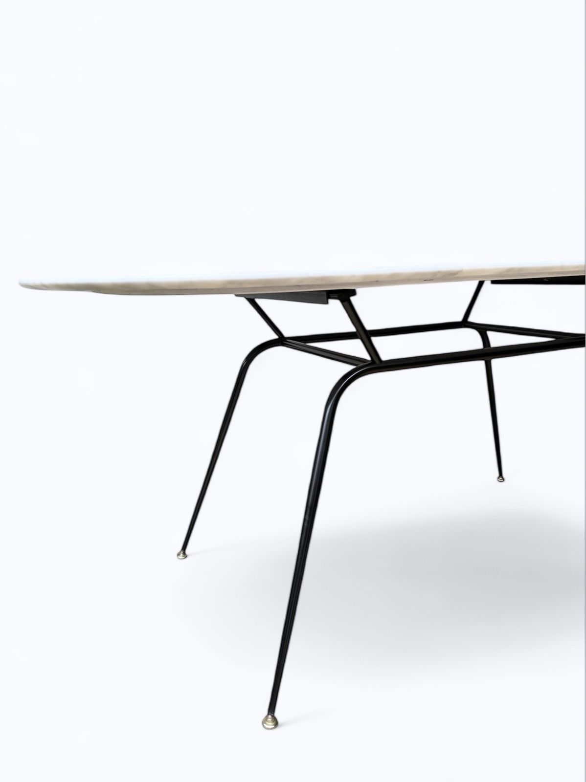 Carrara Marble Dining Table With Tubular Steel Legs, Attributed To Ico Parisi, Italy C. 1950's photo buy