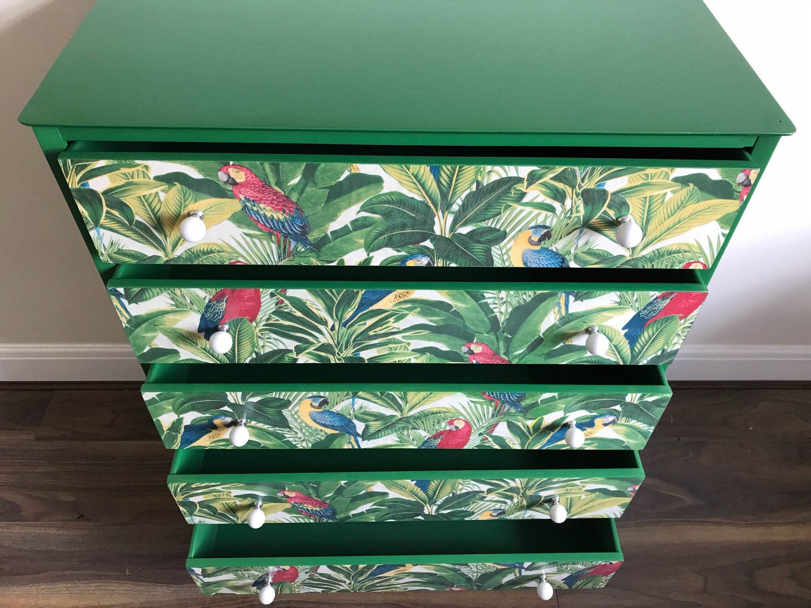 Upcycled Decoupage Vintage Chest Of Drawers   Professional Spray Painted Finish photo Furniture