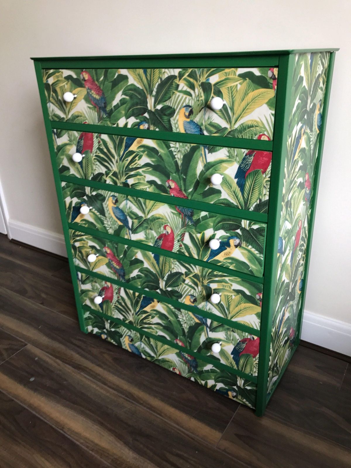 photo furniture Upcycled Decoupage Vintage Chest Of Drawers   Professional Spray Painted Finish