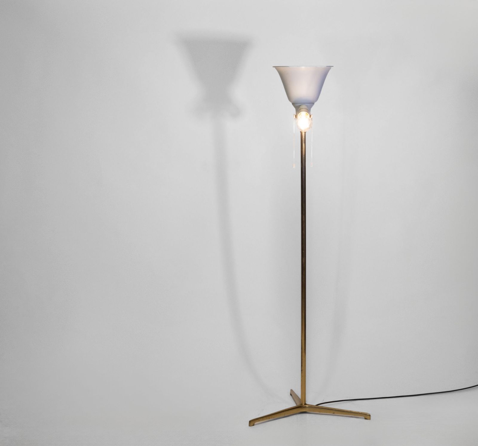 photo for sale Italian Mid Century Lumi Milano Floor Lamp  Design Attributed To Oscar Torlasco Circa 1950