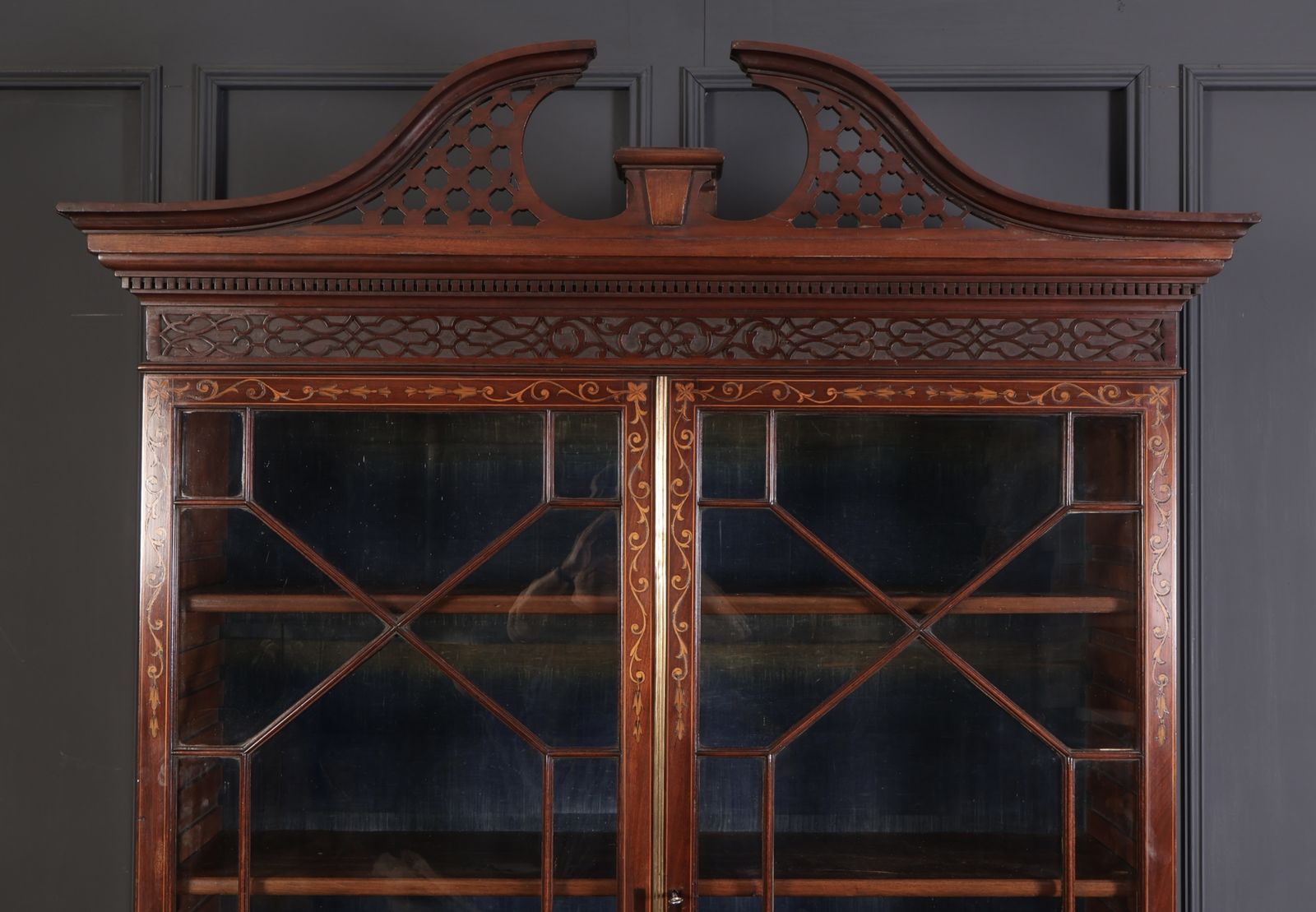 Rare George III Marquetry Inlaid Mahogany Bookcase photo 3185.0