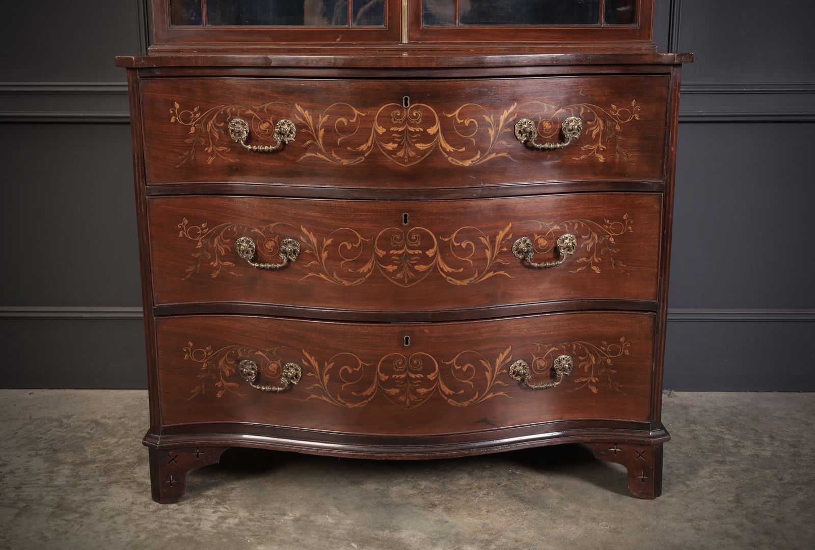 Rare George III Marquetry Inlaid Mahogany Bookcase photo buy