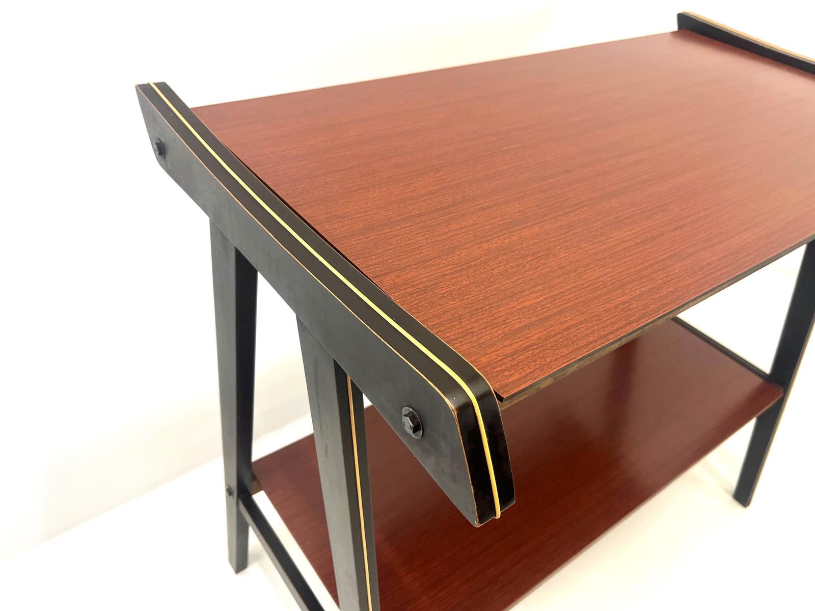 Vintage Wooden Console Table / Tv Or Radio Stand / Stand With Shelf / Mcm Small Table / Yugoslavia 60s / Trolley Stand photo Furniture