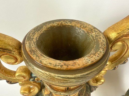 Neoclassical Polychrome Hand Painted Vases, 1980s, Set Of 2 photo vinterior