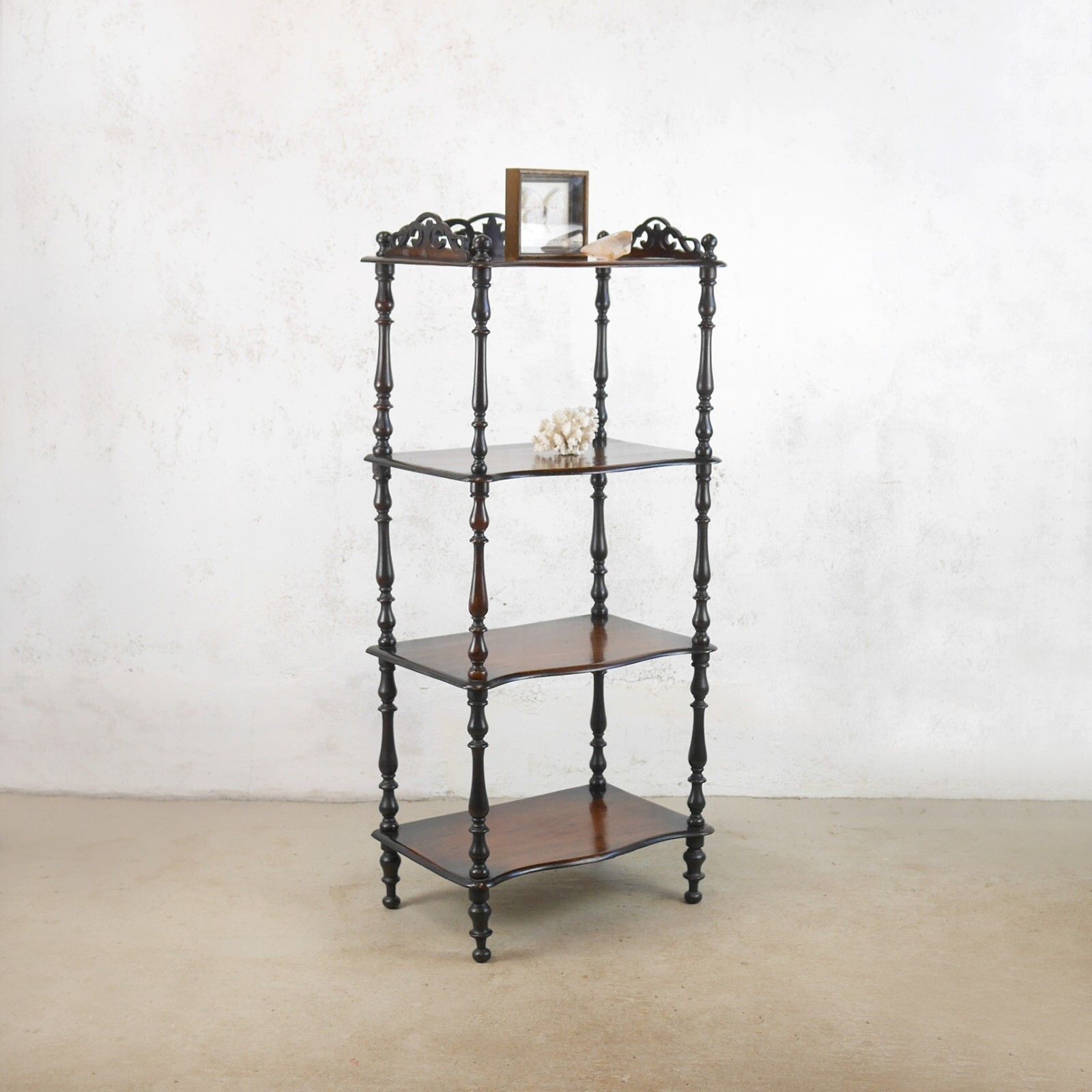 Antique 19th Century Tall 4 Shelf Whatnot Display Stand Ebonised #102850 photo 445.0