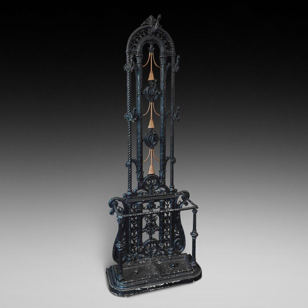 19thc Cast Iron Hall Stand By The Falkirk Foundry