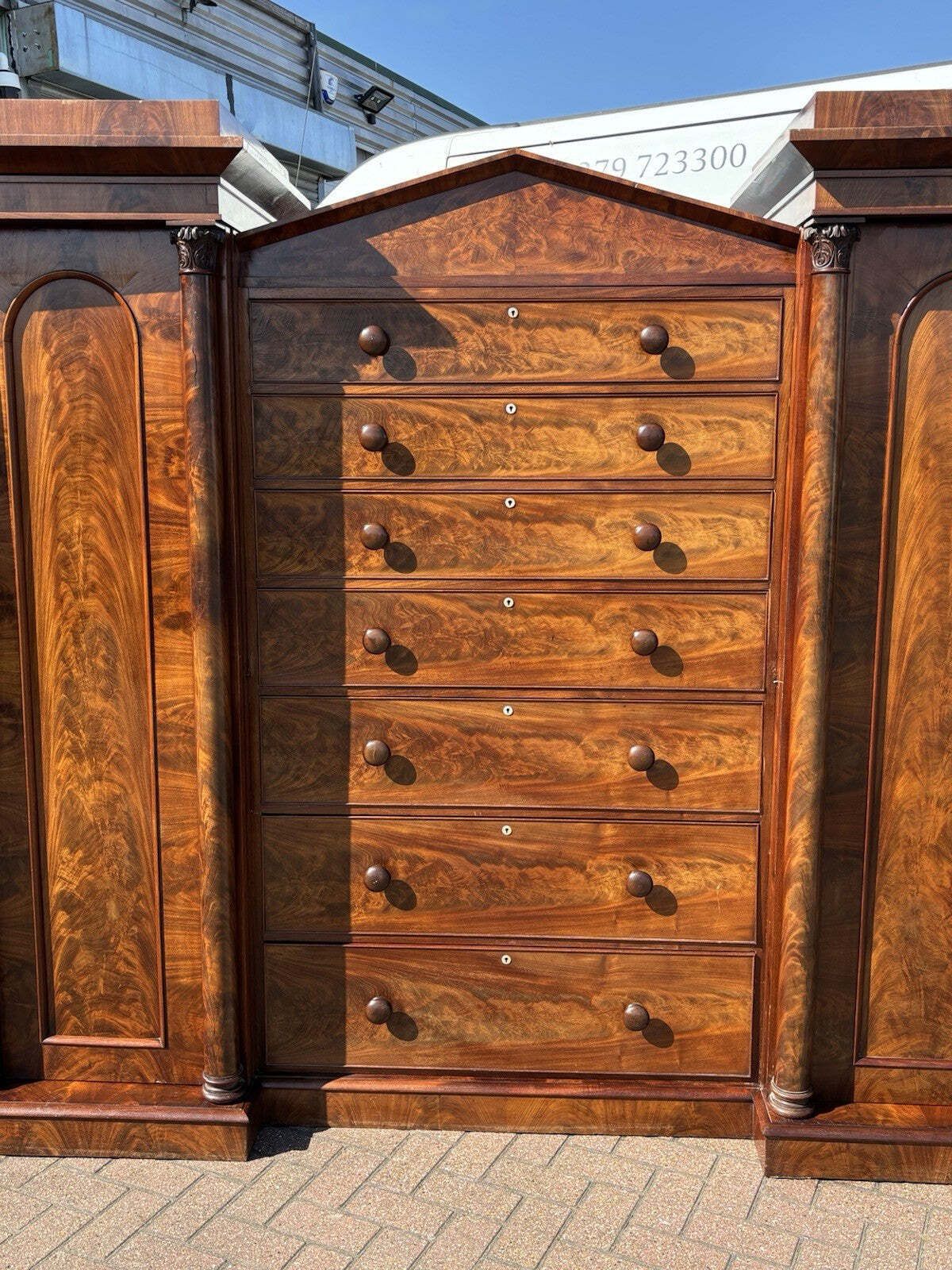 William IV Mahogany Compactum, Large Chest Of Drawers And 2 Cupboards. Superb photo Furniture