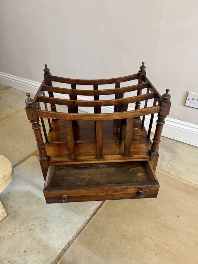 Quality Antique George III Rosewood Freestanding Canterbury photo for sale